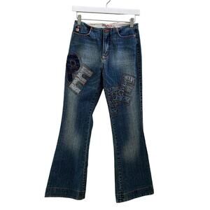 Vintage Y2K Pepe Jeans London Denim Logo Patch Flare Jeans
